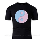 Футболка с принтом классического трансгендера Yinyang.Png для мужчин и женщин, Мужская футболка с круглым вырезом, одежда, женская футболка