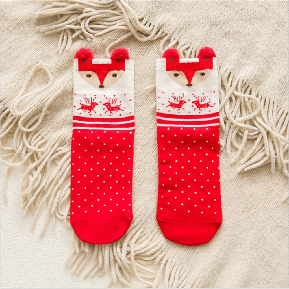 New Cartoon Christmas Socks Santa Claus Happy Socks Funny Winter Santa Claus Cute Elk Cotton Socks Merry Christmas