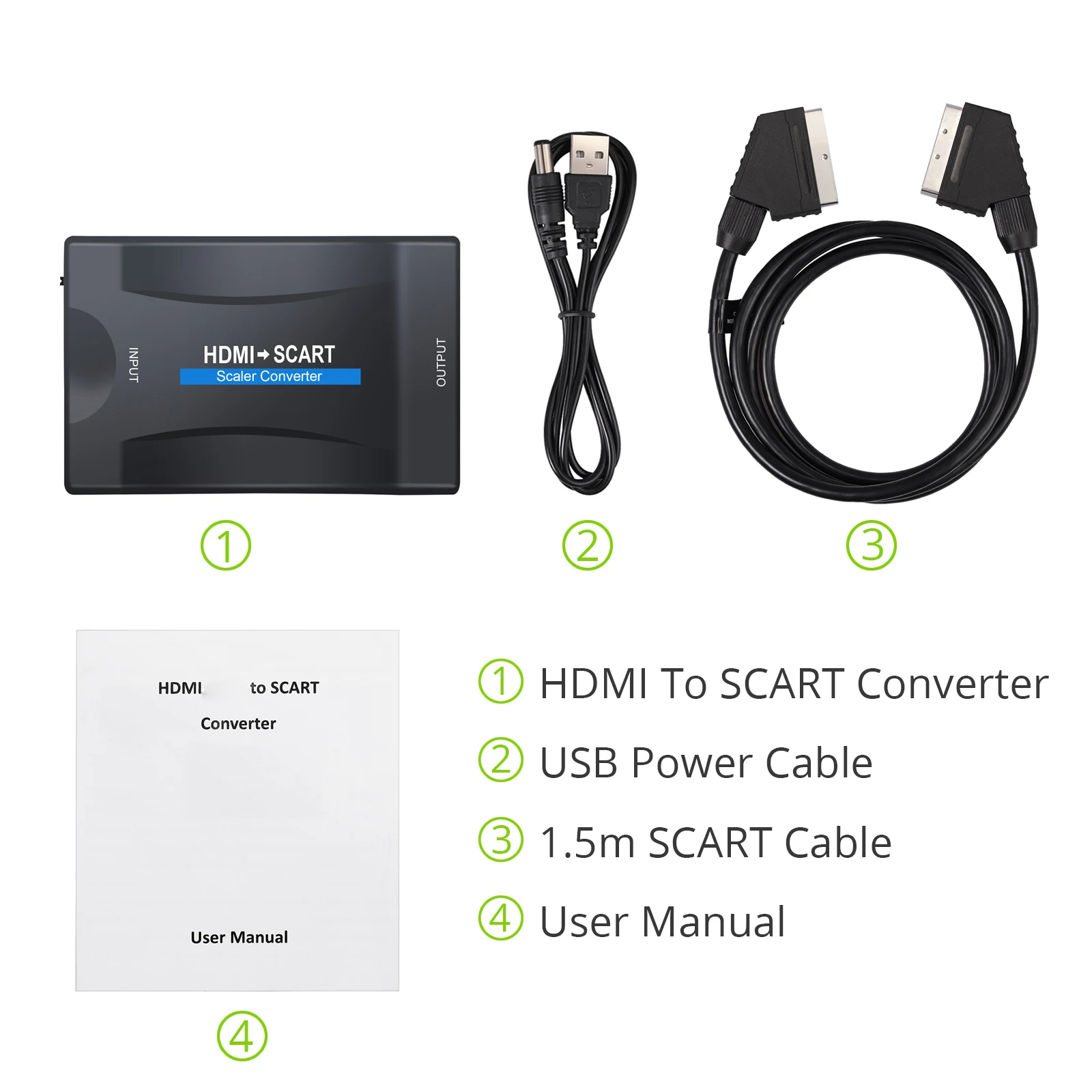 PROZOR 1080P HDMI-совместимый вход в SCART выходной конвертер композитный видео HD стерео