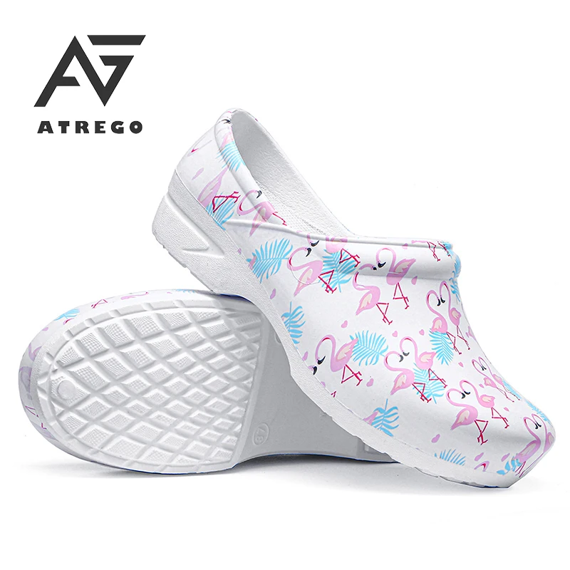 

AtreGo Women's Medical Slippers EVA Wear Resistance Comfy Soles Nurse Clogs Operating Shoes Non-slip Clean Shoes Nursing Clogs