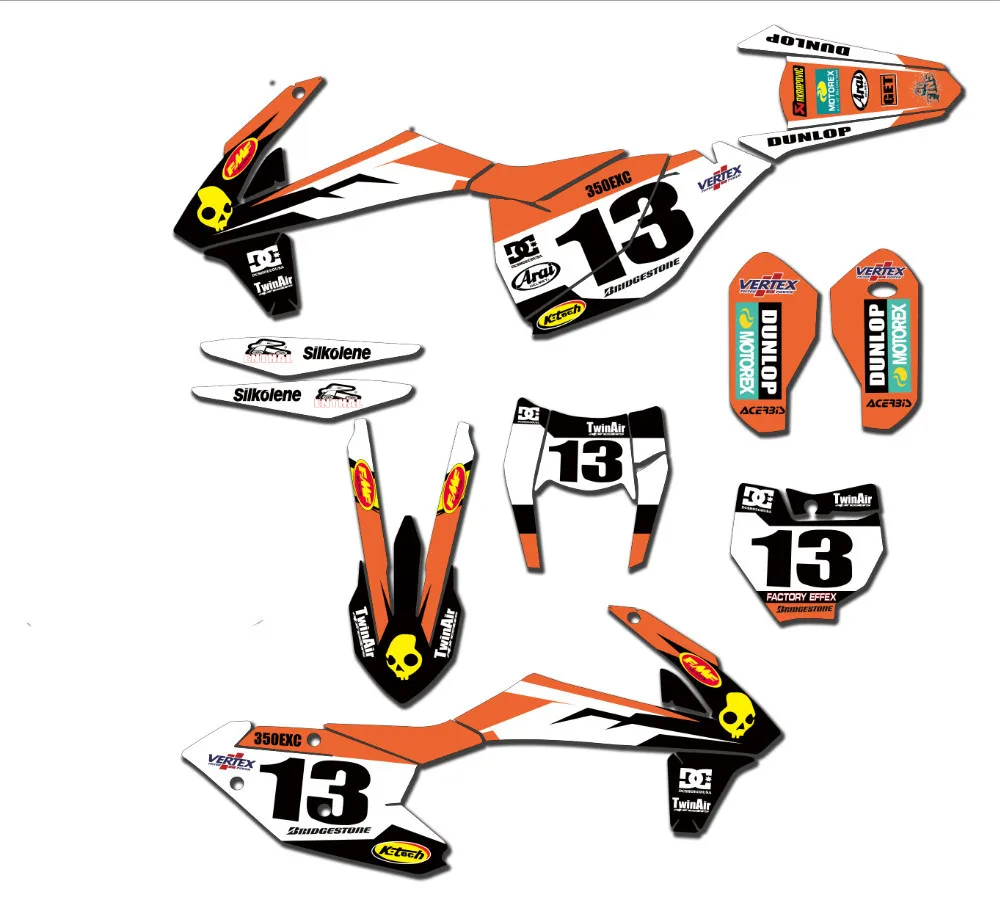 6 видов стилей Мотокросс команда графика фоны наклейки для KTM SX EXC EXCF XCW 2017 2018 2019 SXF XC