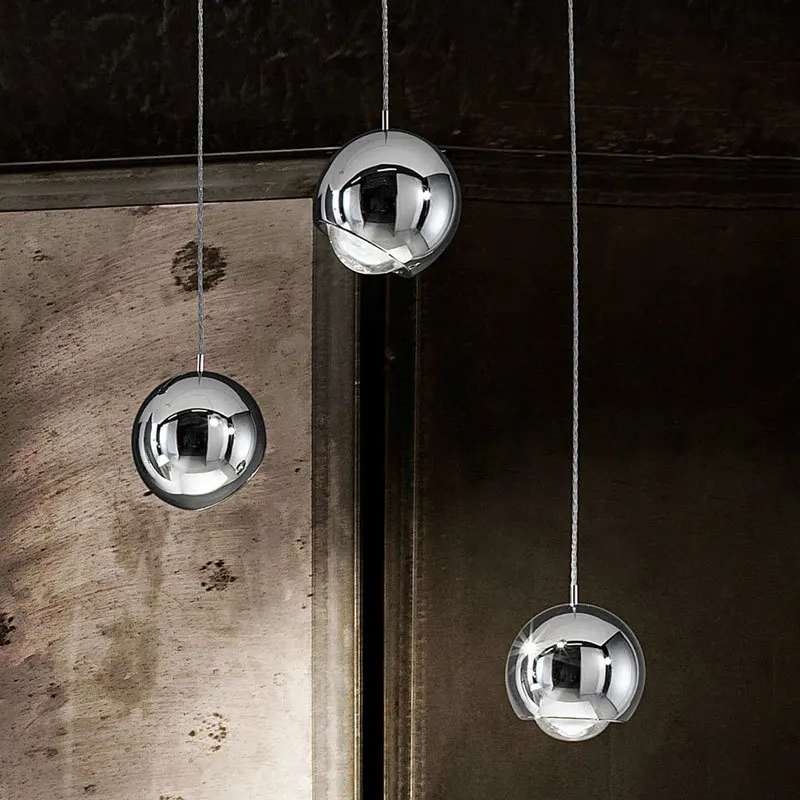 

Light luxury Nordic ball glass aisle bedroom bedside simple modern design metal minimalist bar dining room chandelier
