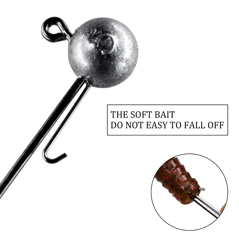 5pcs/lot Jig head hook 5g 7g 10g 14g Round Ball Head Fishhook Weedless Long Shank Barbed Hook For Soft Worm Fishing | Спорт и