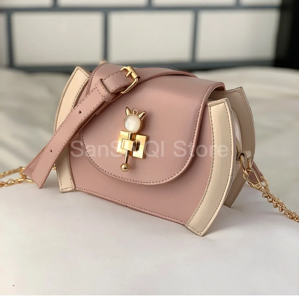 

2020 New Spring Luxury Women Pu Leather Brand Hobos Shoulder Lady Female Corssbody Bag Vintage Pink Pearl Handbag 419