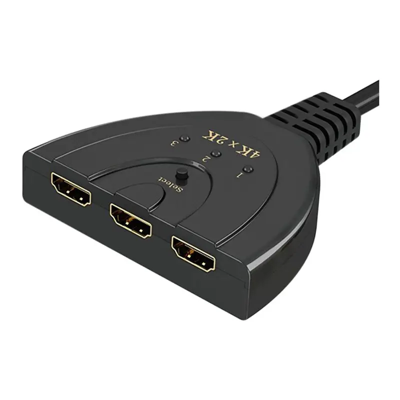 Совместимому с HDMI переключатель 4K 3-Порты и разъёмы разветвитель