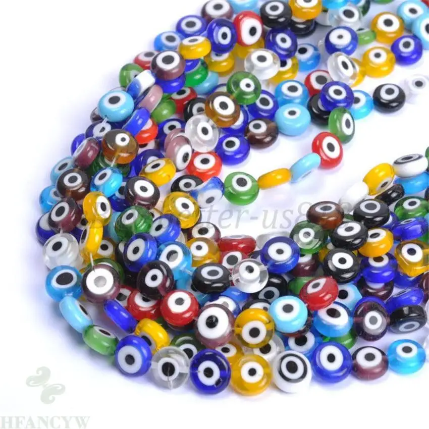 

1pcs 6mm Mixed Magic Eye Flat Round Spacing Bead Colorful Accessories Wholesale Handmade