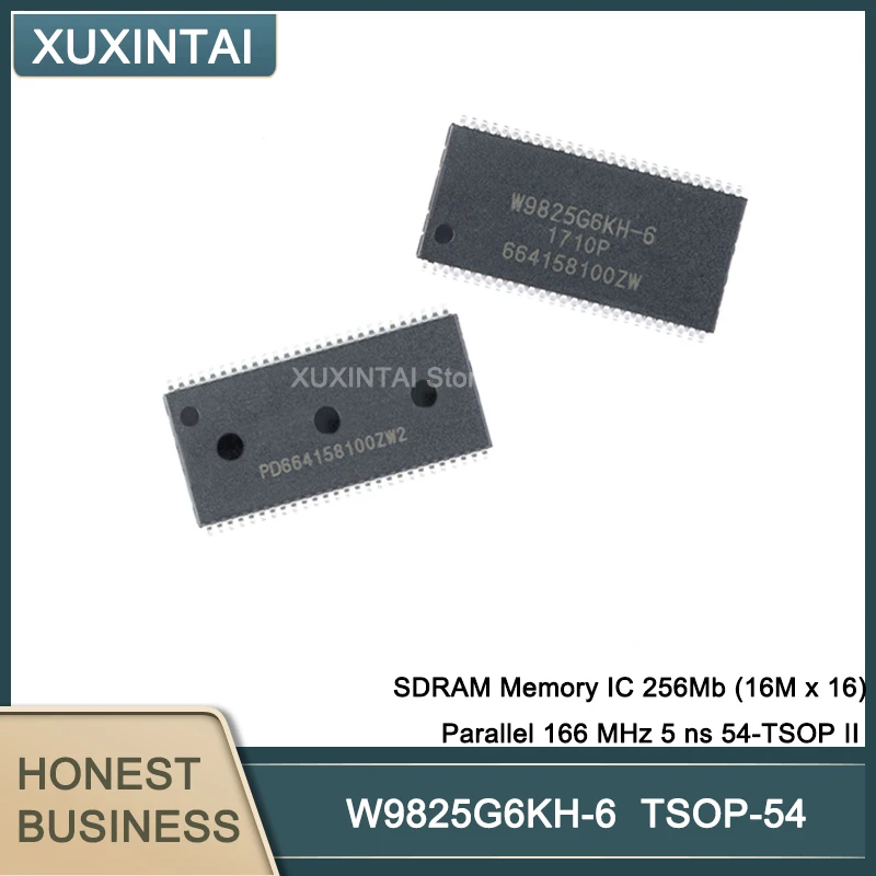 

10Pcs/Lot W9825G6KH-6 W9825G SDRAM Memory IC 256Mb (16M x 16) Parallel 166 MHz 5 ns 54-TSOP II