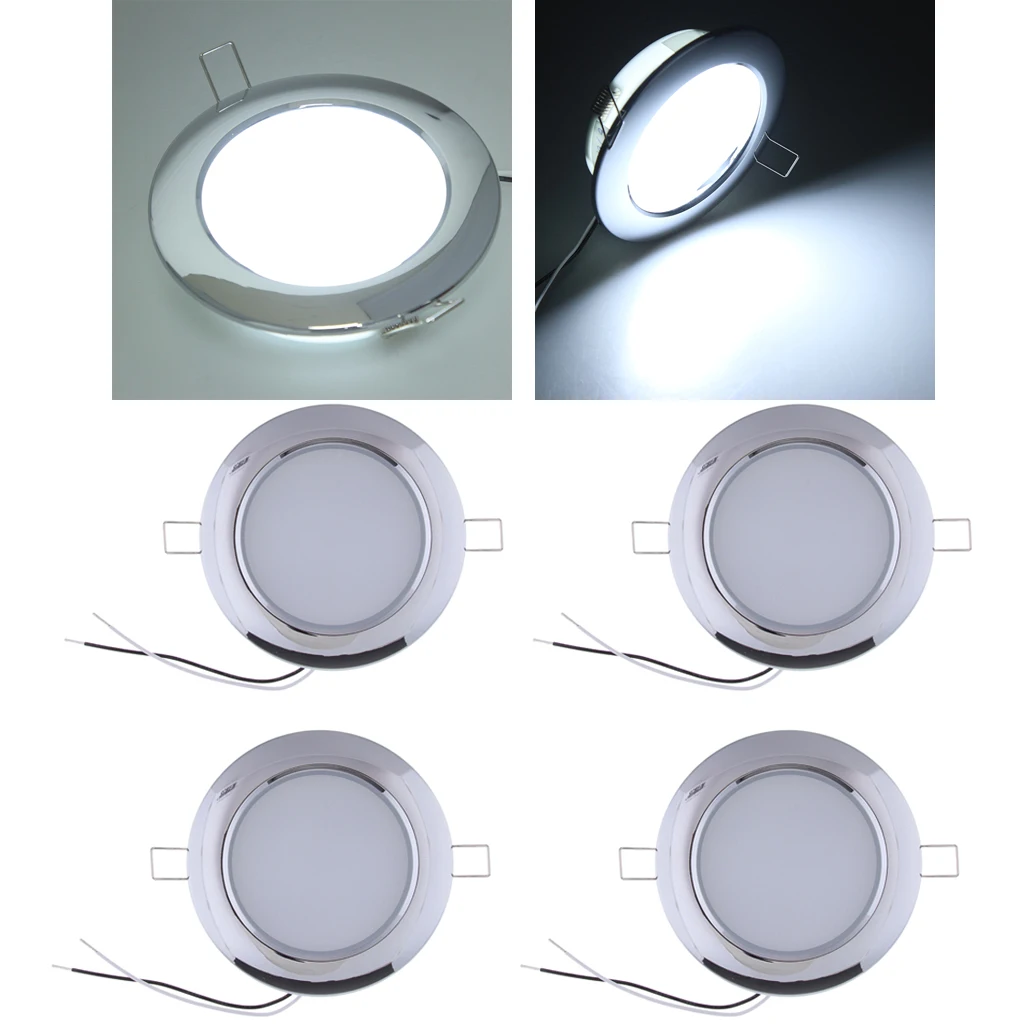 

4 Piece LED Ceiling Light Ceiling Surface Ceiling 4.5 Inch Marine Boat Accessory