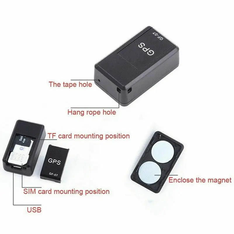 Magnetic GF07 GPS Tracker Device GSM Mini SPY Real Time Tracking Locator Mini GPS Car Motorcycle Remote Control Tracking Monitor