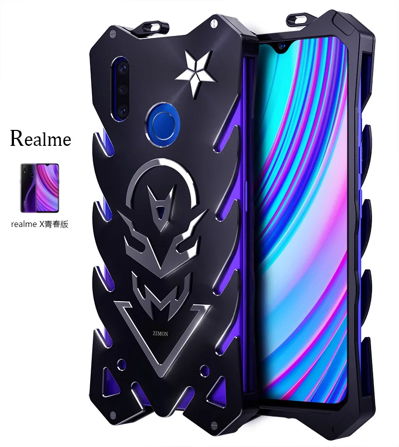 

For Realme X50 ZOOM Zimon Aviation Aluminum Metal Case Strong Protection For OPPO A5 A9 A9x Reno 2 3 Metal Case