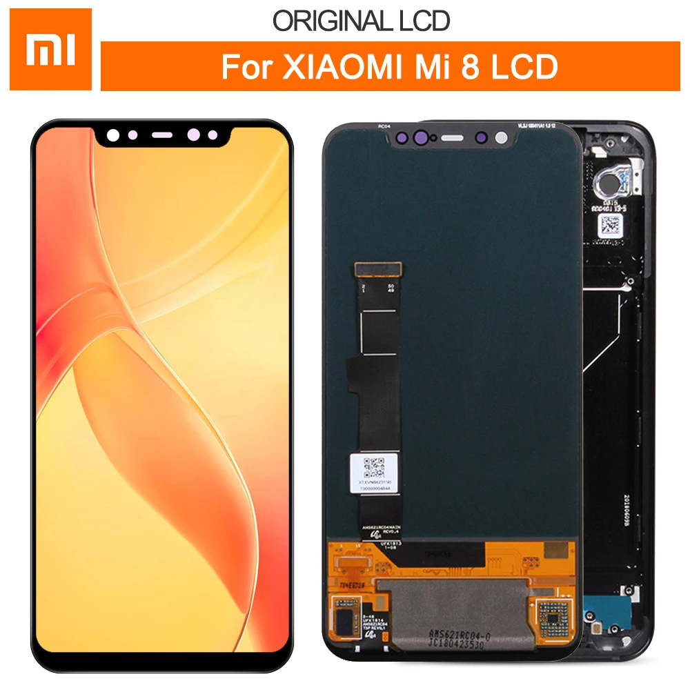 Супер AMOLED для 6,2" Xiaomi mi 8 Xiao mi 8 mi 8 ЖК-дисплей рамка+ сенсорный экран панель дигитайзер Замена