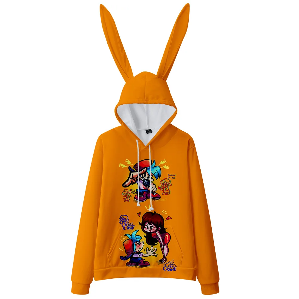 

2021 New Cute Sweatshirts Friday Night Funkin 3D Printing Hoodies Men/Womens Bunny Ears Hooded Casual Pullover kids Sweater