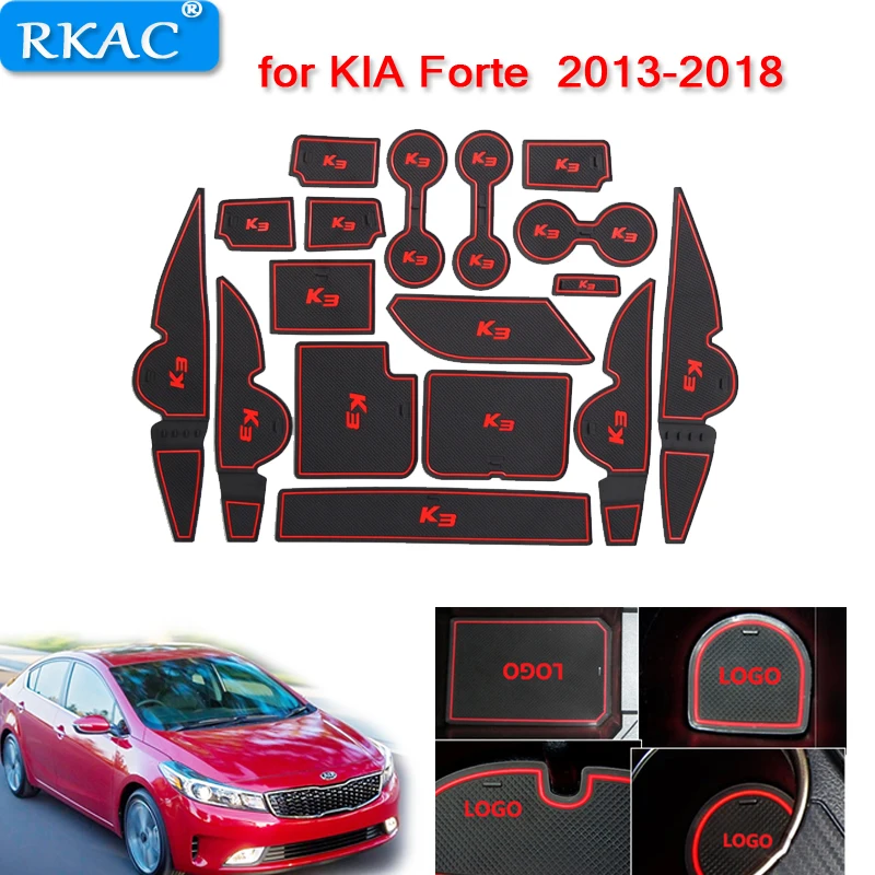 Противоскользящие резиновые коврики для кружек с прорезями KIA Forte YD 2013 2017 2018 K3 Cerato