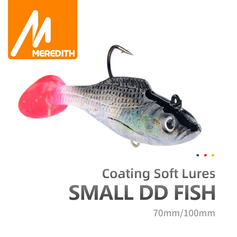 

MEREDITH 100mm Small DD Fish 3pcs 17.2g Fishing Lures T Tail Soft Fishing Lures Single Hook Artificial Wobblers Bait Fishin