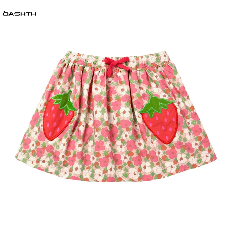 

OASHTH Summer new children's clothing printed children's skirt knitted cotton girls skirt