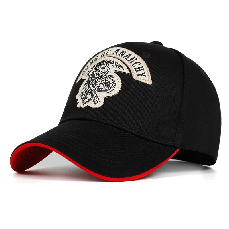 

SAMCRO Baseball Cap SOA Sons of Anarchy Skull Embroidery Casual Snapback Hat Fashion High Quality Racing Motorcycle Sport hat