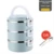 Square buckle three layer Northern Europe blue  with stainless steel chopsticks and spoon