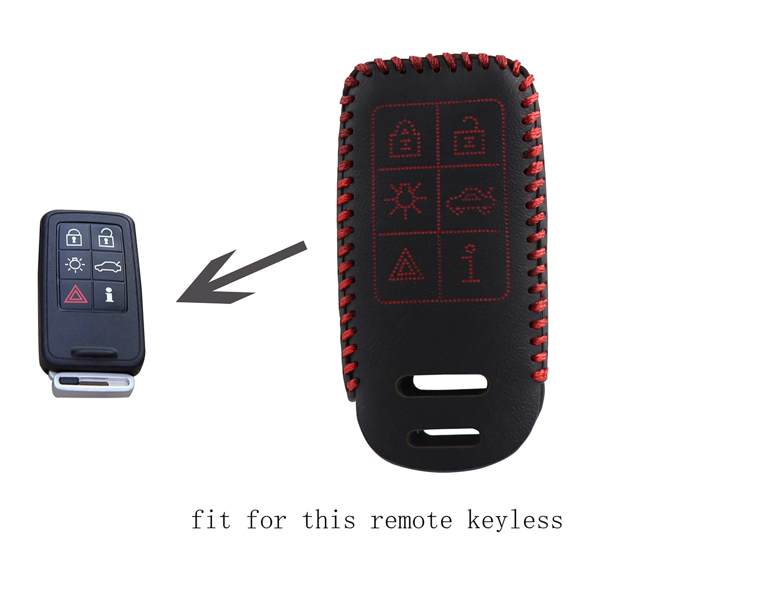 Чехол для брелка с ключом из натуральной кожи дистанционным управлением Volvo 6