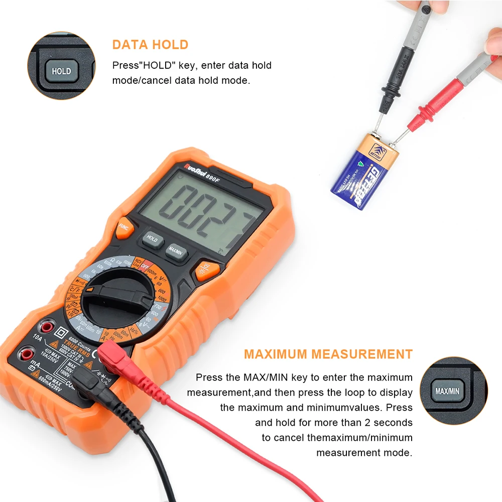 Digital Multimeter Professional Ohm Frequency High Precise AC DC Current 6000 Counts Ohm Hz NCV Live Multimetro Voltage Meter