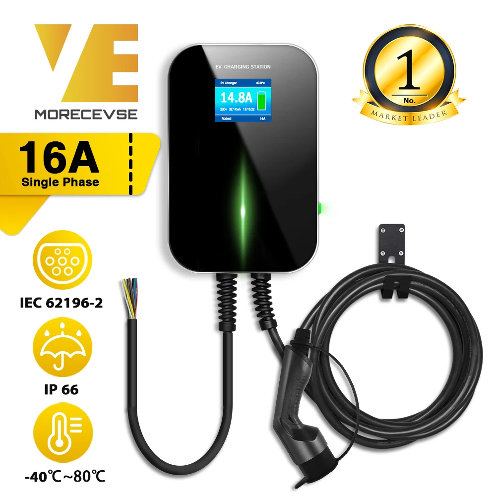 

16A 1Phase EVSE Wallbox EV Charger Electric Vehicle Charging Station with Type 2 Cable IEC 62196-2 for Audi MINI Cooper Smart