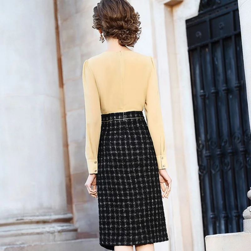 

work 2021 new Ruffle dress spring Occupation Celebrities Pencil dress Work shirt Women big size Sexy Package hip Party dresses