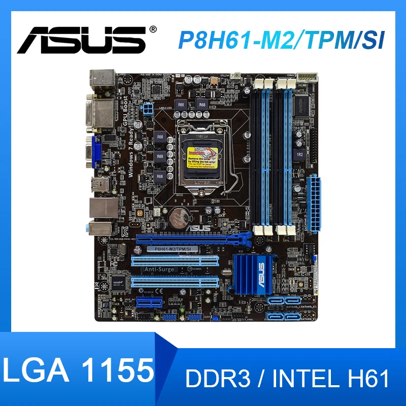 Материнская плата ASUS P8H61 M2/TPM/SI для настольного компьютера Intel h61 разъем H2 LGA 1155