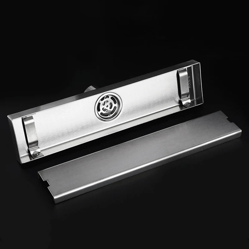 sus 304 floor drain stainless steel rectangular anti odor long linear drainage shower drainer for hotel bathroom kitchen toilet free global shipping