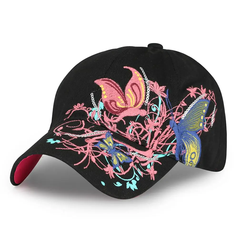 Snapback мужская шапка с вышивкой бабочки женская цветочная бейсбольная хип хоп
