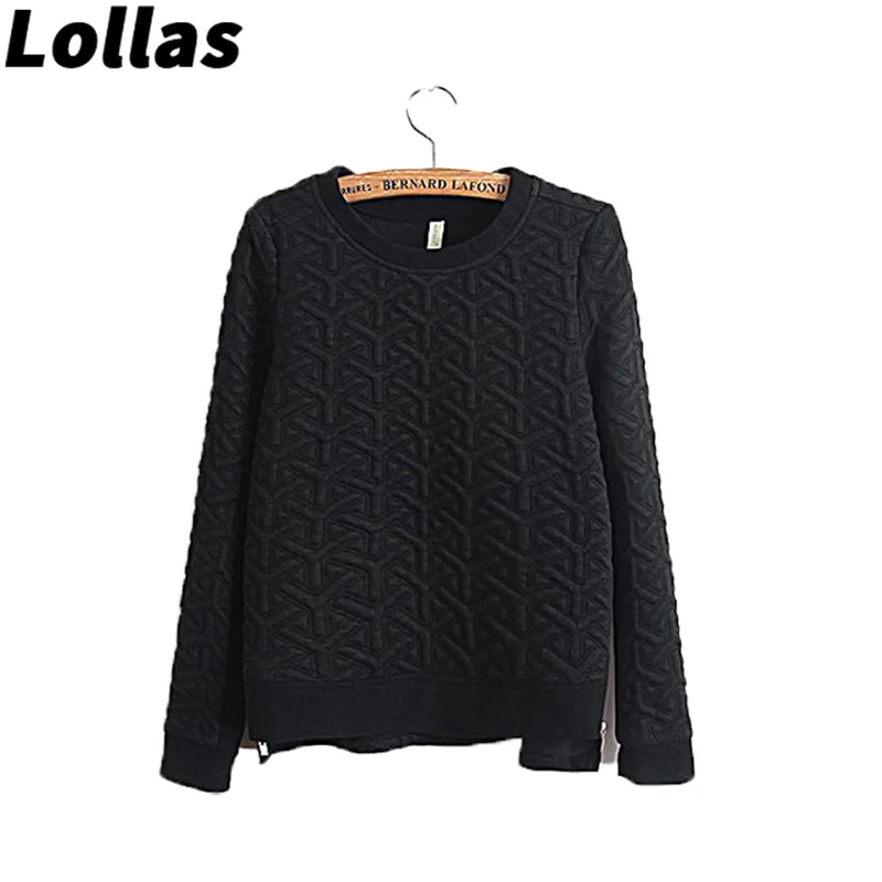 

Long sleeve sweater with double zipper at hem New top minority temperament texture lazy leisure