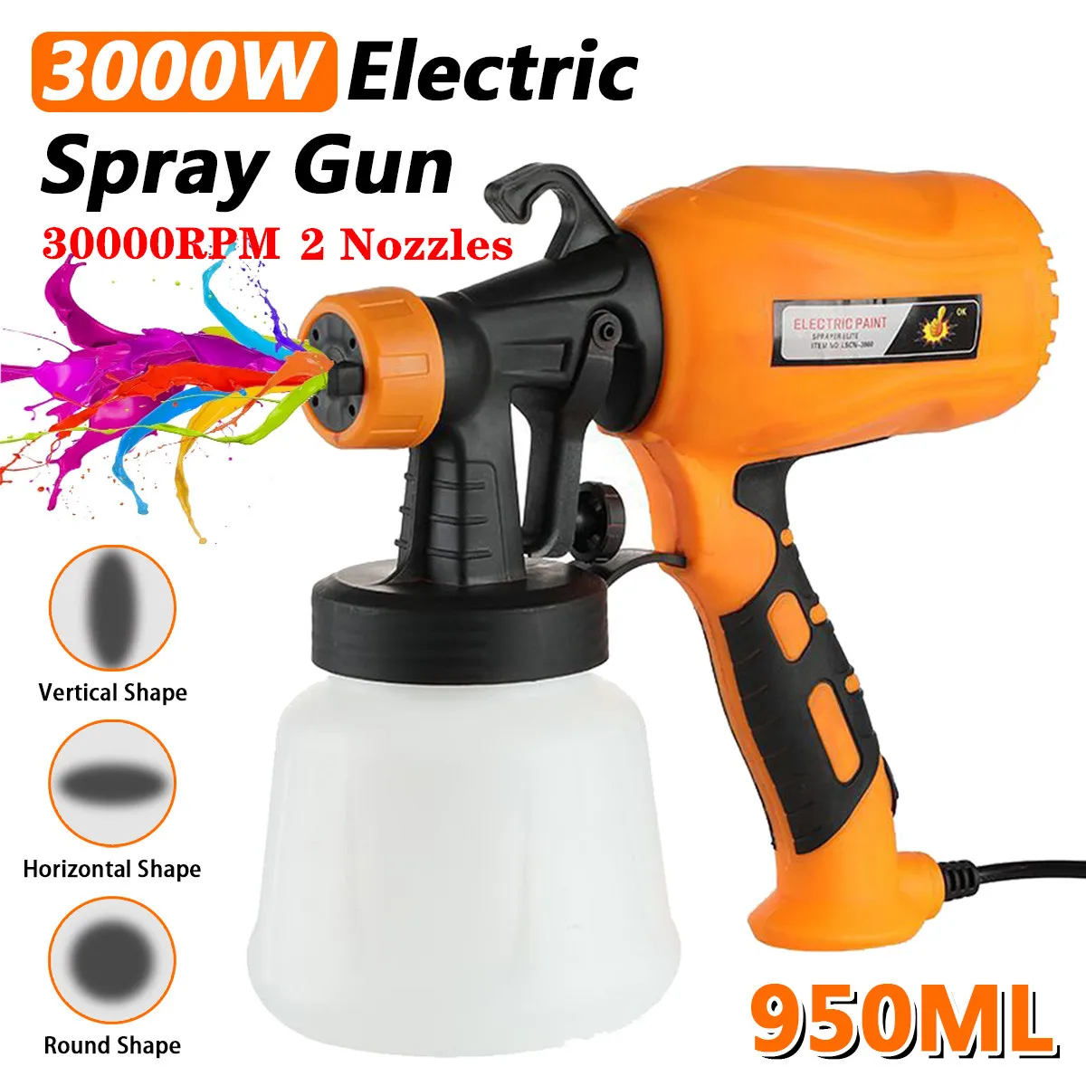 

88VF 3000W 950ML Cordless Electric Spray Gun Household Disinfection Sterilization Portable Paint Sprayer For Makita 18V Battery