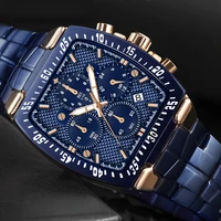 wwoor new watch mens luxury square big dial men watch waterproof sports military chronograph quartz wristwatch relogio masculino