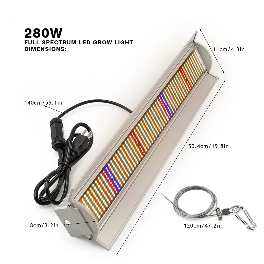 

X CN DE 280W 560LED Full Spectrum Lamp Tube Led Grow Light for Greenhouse Hydroponic Growing Tent Garden Home Seedling Plants