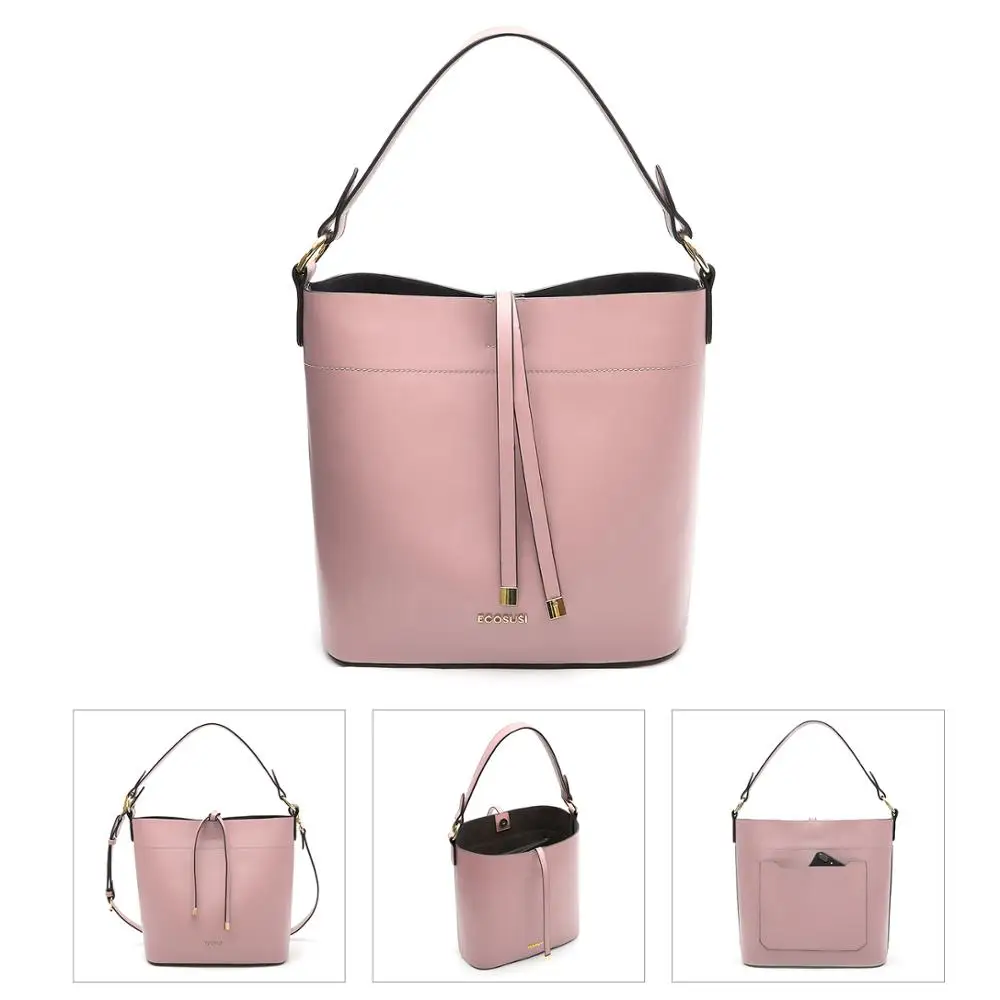 Женская сумка мессенджер ECOSUSI из искусственной кожи с двумя ремнями 11