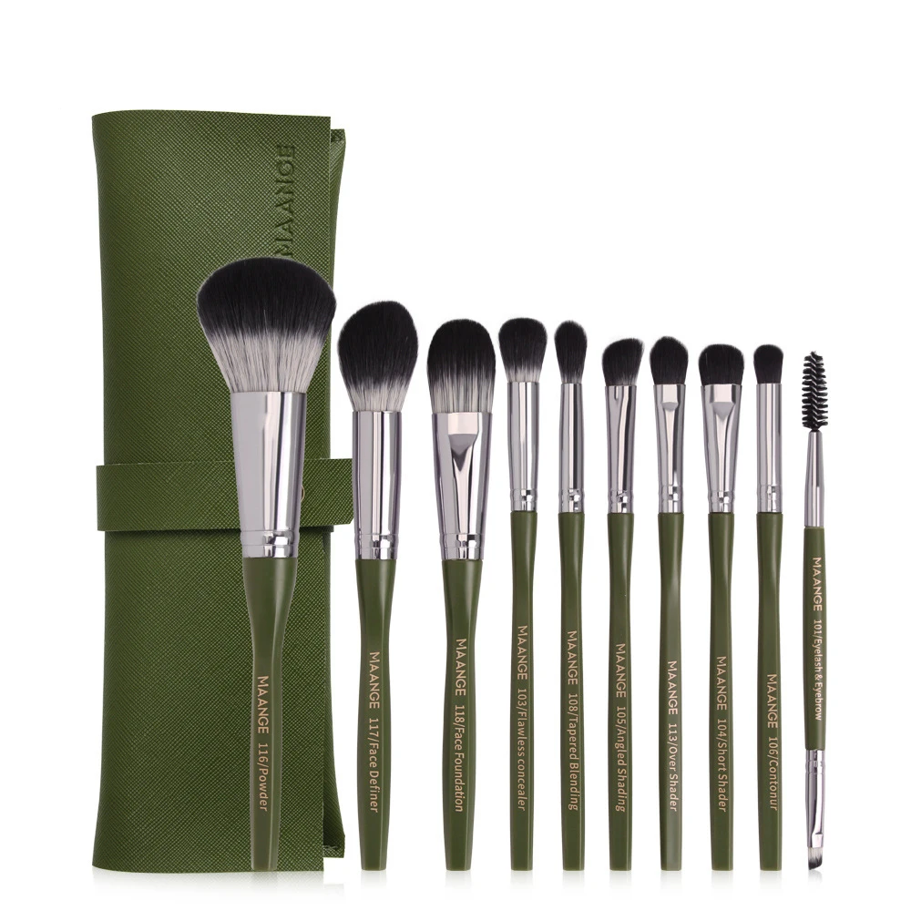 

New arrival 10 hexagonal Makeup Brushes Set With storage bag Powder Foundation Eyeshadow Make Up Brushes Cosmetic Set For Makeup