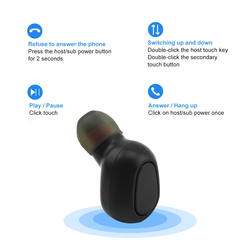 Bluetooth 5 0 стерео наушники-вкладыши TWS с наушники беспроводной динамик сенсорное