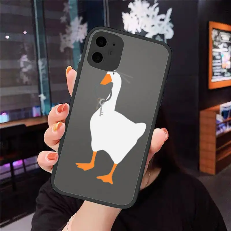 

Untitled Goose Game Interesting Duck Phone Cases Matte Transparent for iPhone 7 8 11 12 s mini pro X XS XR MAX Plus cover funda