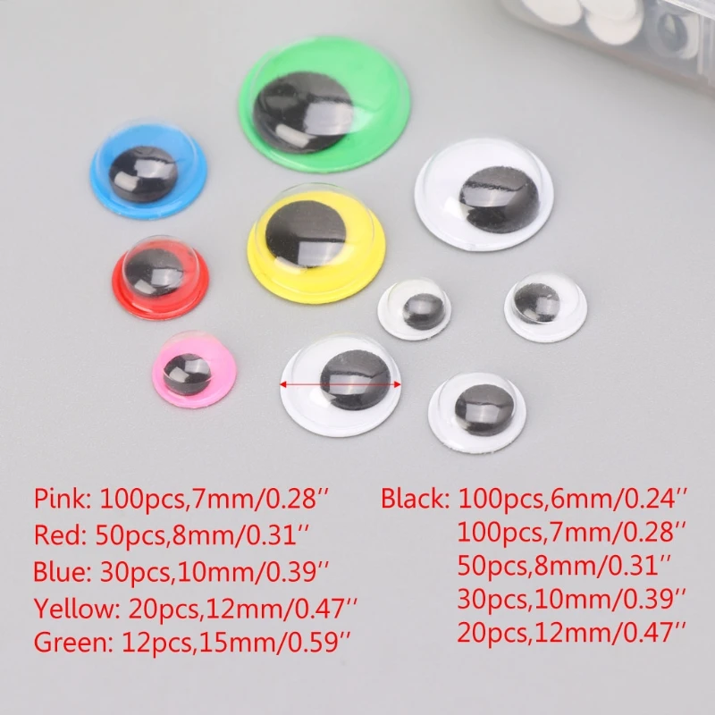 

500Pcs Self-adhesive Wiggly Wobbly Googly Eyes DIY Crafts Accessory Scrapbooking