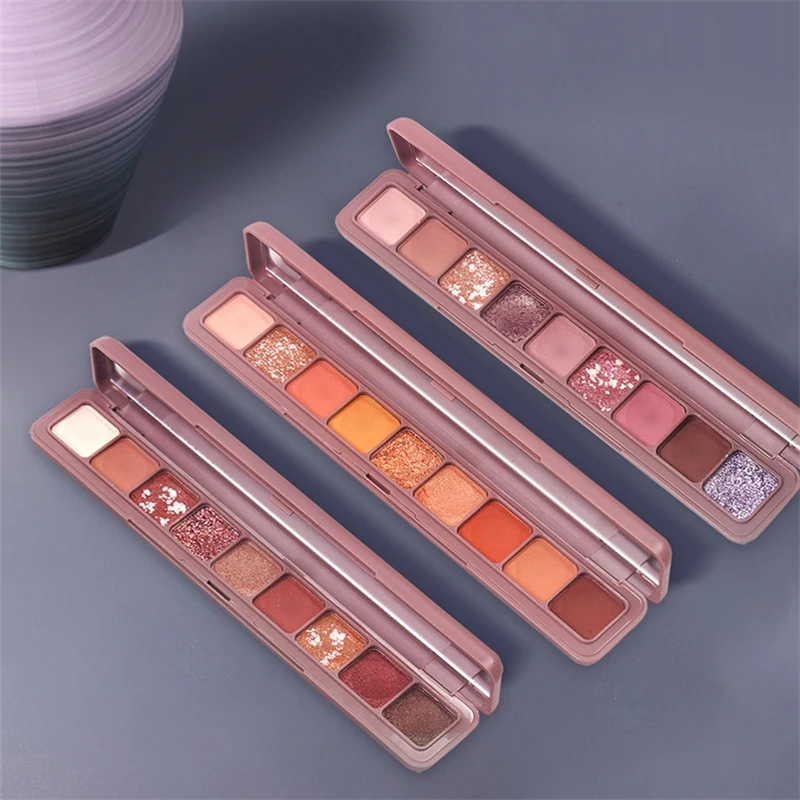 Glitter Eye Shadow Palette Makeup Kit Waterproof 9 Colors Red Nude Matte Pigment Shimmer Colorful Eyeshadow Powder Cosmetics