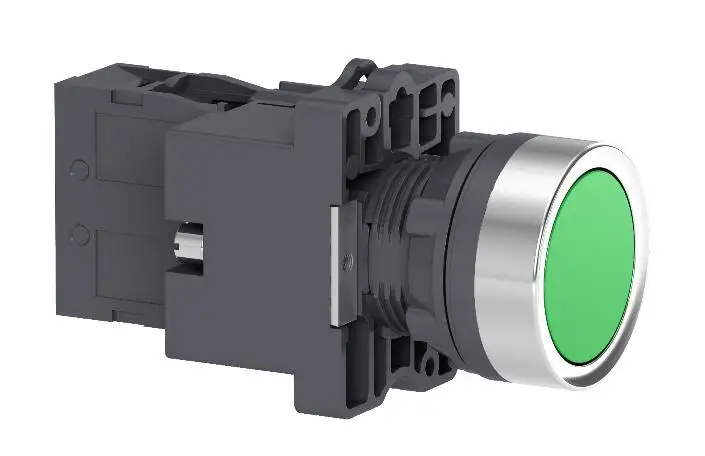 XA2EW33B1 с плоской головкой с светильник кнопка-зеленый-24V AC/ DC-1NO