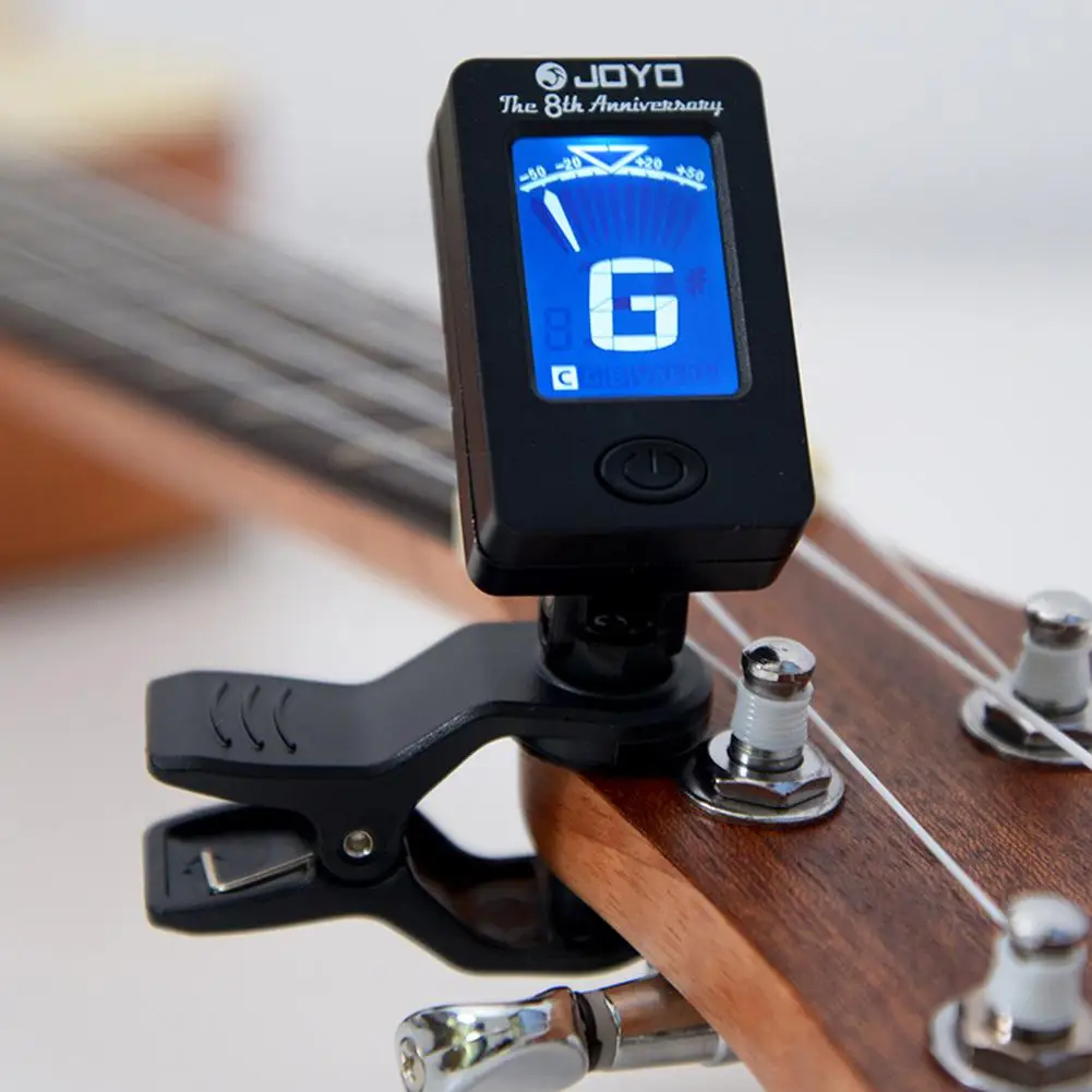 JOYO JT-01 Guitar Tuner Adjustable High-sensitive Mini Digital LCD Clip-on for Bass Violin Ukulele Part Accessories | Спорт и