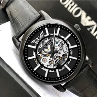 unours 2021 new automatic watch fashion casual watches simple business leather band wristwatch for men gifts for friend reloj