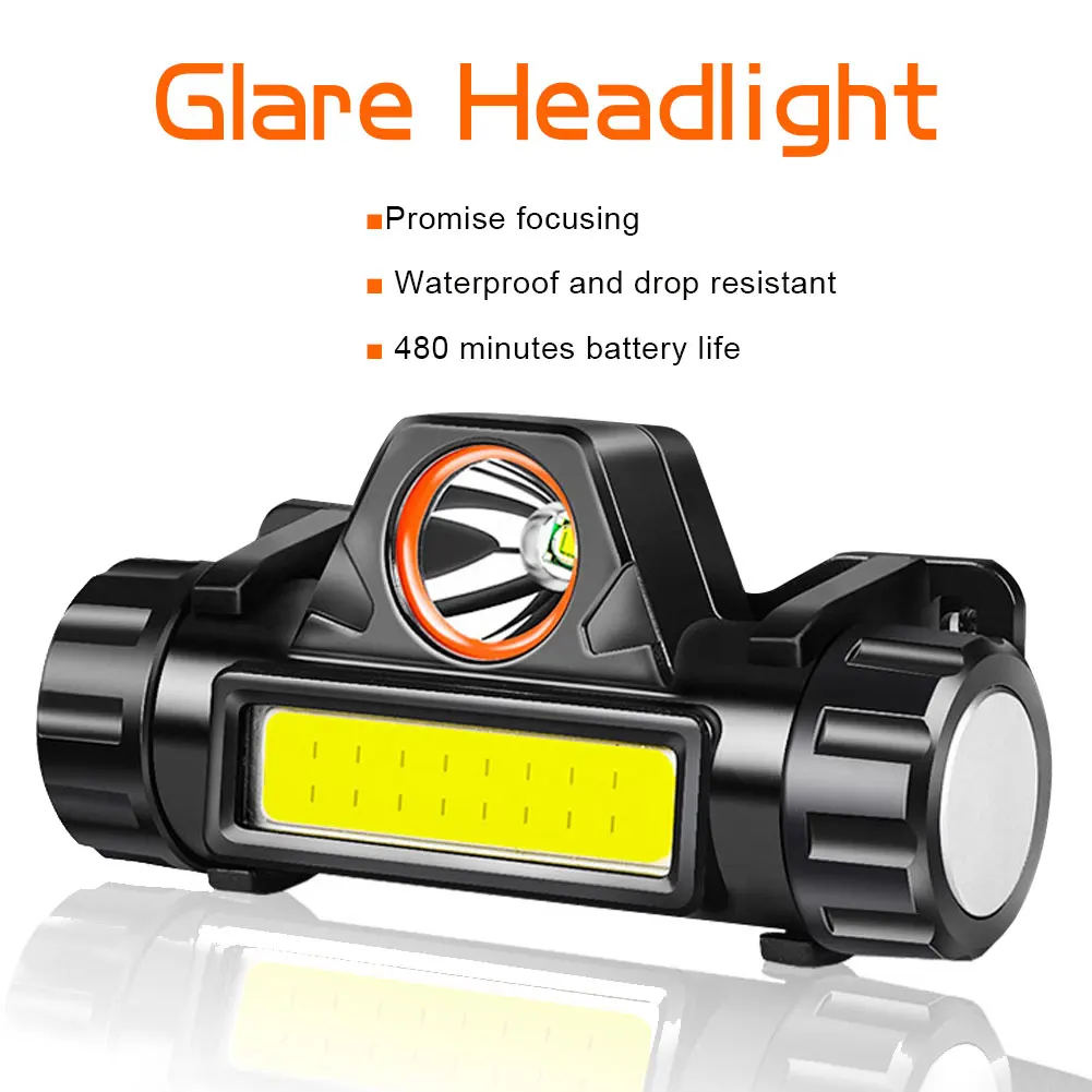 

Headlamp Strong Light Ultra Bright Head Lamp Waterproof Rechargeable LED Work Headlight Dual Light Source with Magnet