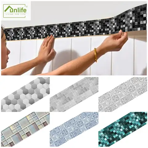 Funlife®Черная мозаичная плитка, наклейки на стену, самоклеящиеся водостойкие наклейки на стену для ванной, кухни
