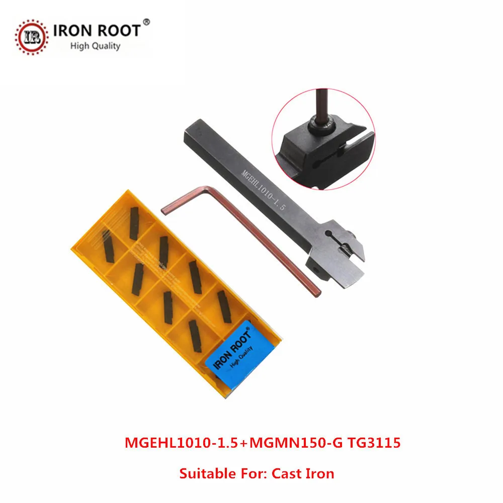 

1P MGEHR1010-1.5 MGEHL1010-1.5 +10P MGMN150 Grooving Tool Holder + Indexable Carbide Insert CNC Metal Lathe Cutting Turning