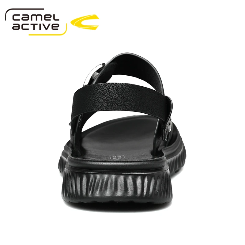 Мужские босоножки из натуральной кожи Camel Active черные Повседневные Удобные