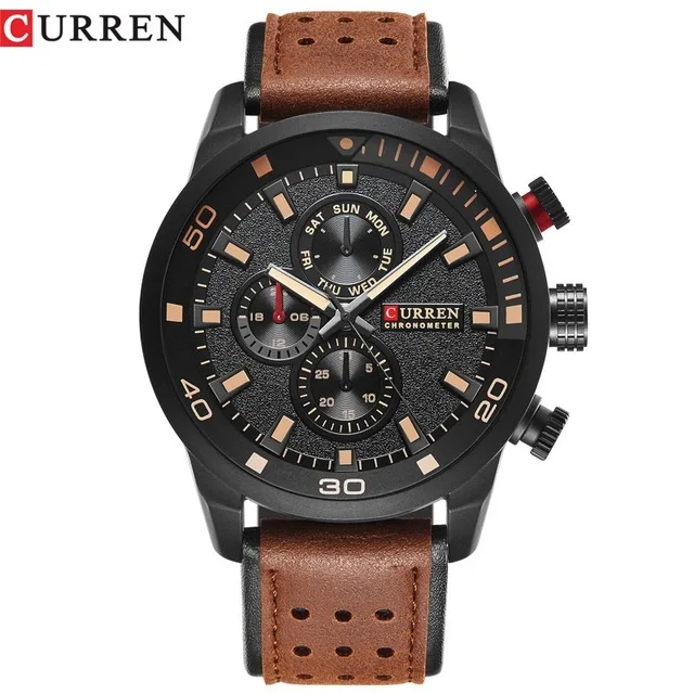 

Men's Sports Watch Top Brand Luxury Men's Watch Waterproof Quartz Watches Leather Fashion Casual Wristwatch Mens Big Mens Watch