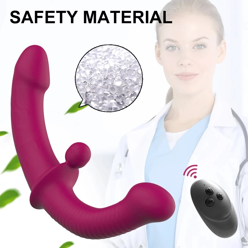 Новый реалистичный фаллоимитатор без бретелек с двойным проникновением