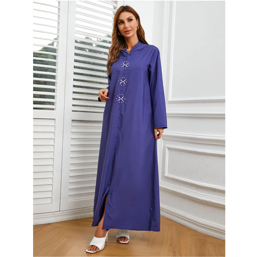 

Morocco Kaftan Women Muslim Hooded Maxi Dress Embroidery Abaya Eid Ramadan Islamic Gulf Jalabiya Longue Vestidos Largo Caftan