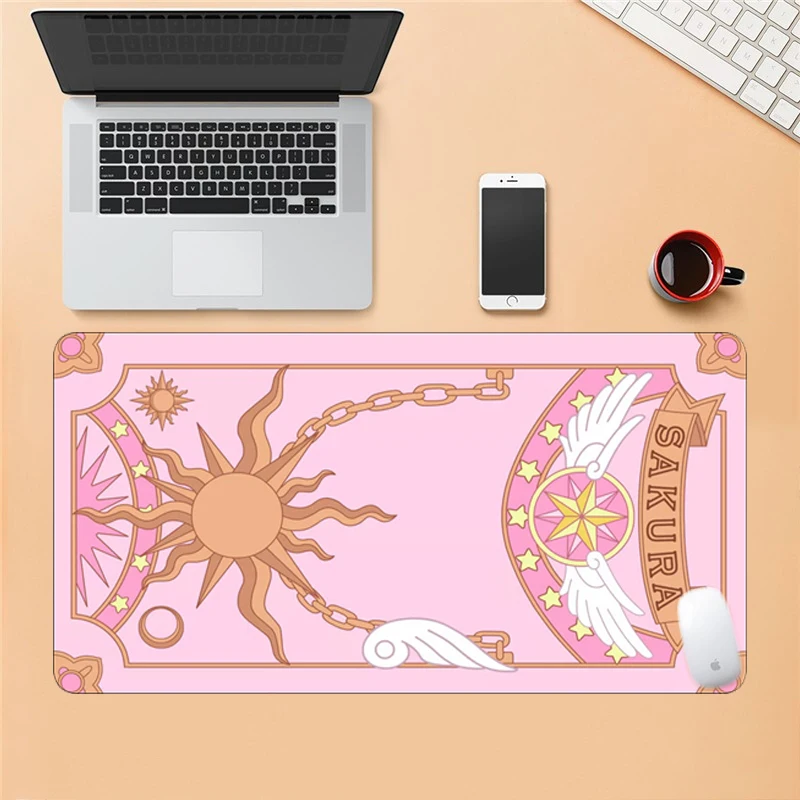 Cute Mouse Pad Pink Gaming MousePad Anime Fashion Laptop Notebook Big Desk Mat Locking Edge Washable Computer Desk Accessories