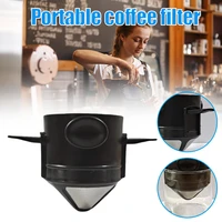 2021 taper hand brew coffee filter foldable stainless steel filter mesh reusable portable filter coffee maker for machine ls